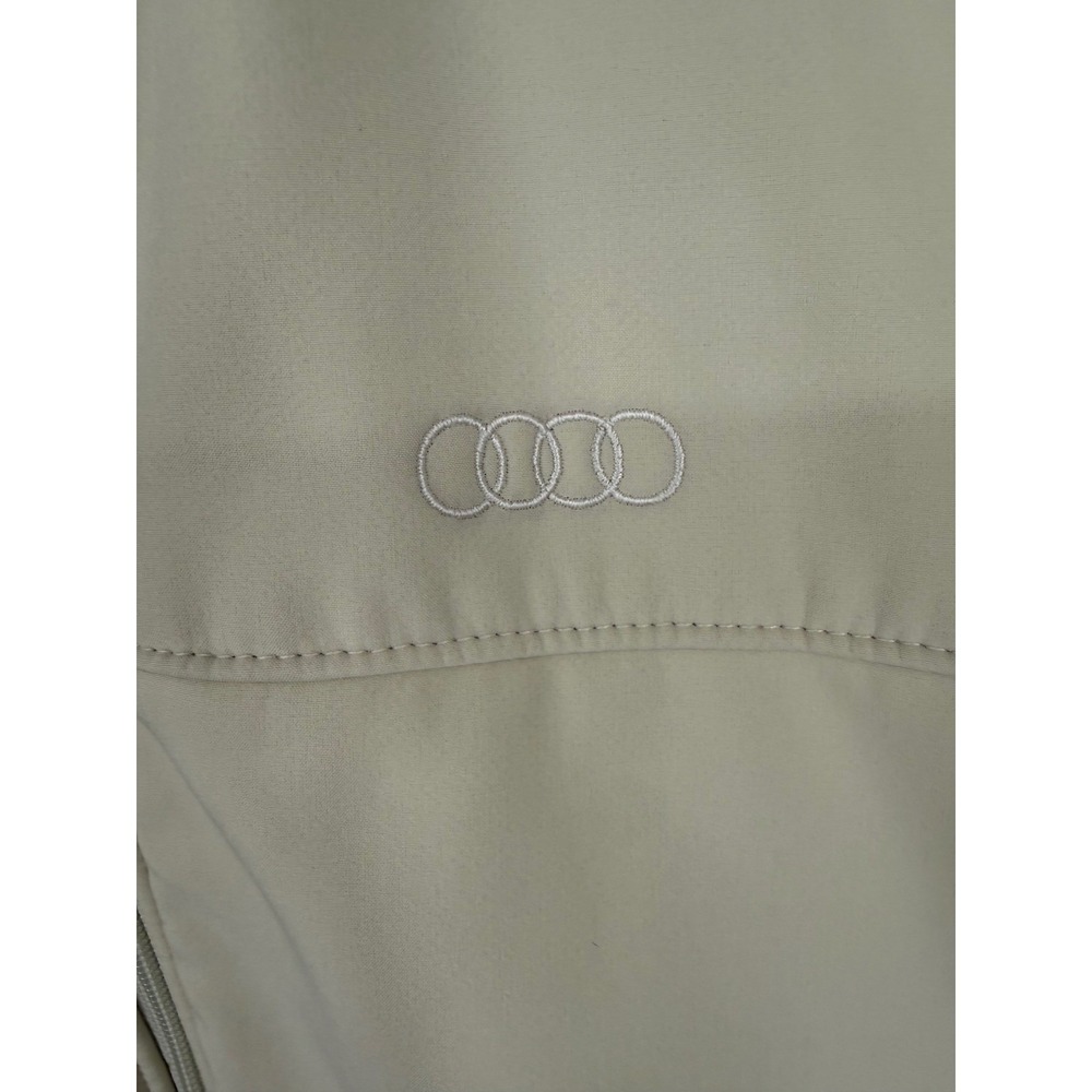 Audi Womens Softshell Jacket Cream Full Zip Fleece Lined Mock Neck Medium Logo - Picture 3 of 16
